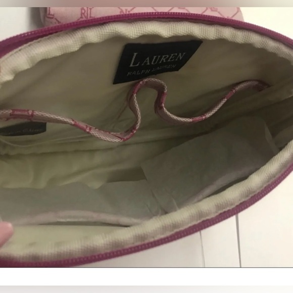 Three New Lauren Ralph Lauren Pink Cosmetic Bags iPhone Bag Signature RL Print - Picture 12 of 16